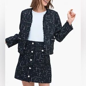 Kate Spade Black and Silver Tweed Skirt